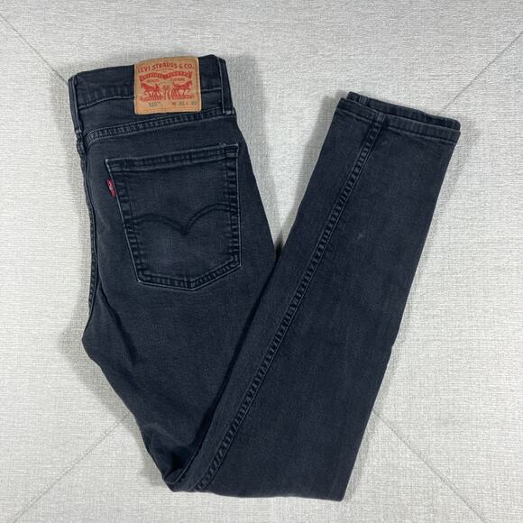 Levi's 510 Jeans Men's 30x31 Black Dark Wash Skinny Jeans Streetwear Athletic - Picture 1 of 16